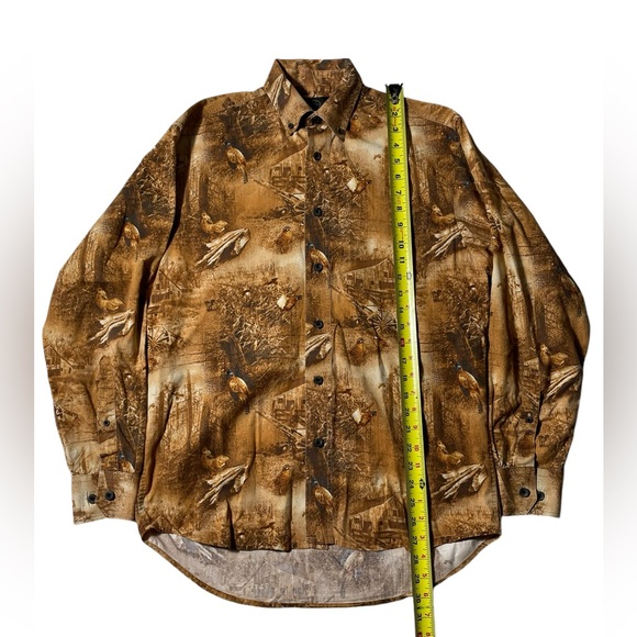 RedHead Button down shirt Mens Medium Wild Turkey Woods Outdoor Fall Autumn AOP - Picture 4 of 7